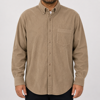 Camisa Pana Café Lisa Manga Larga 100% Algodón Talla Extra 2510015