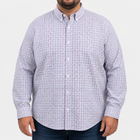 Camisa Cuadros Multicolor Manga Larga 100% Algodón Talla Extra 2615039
