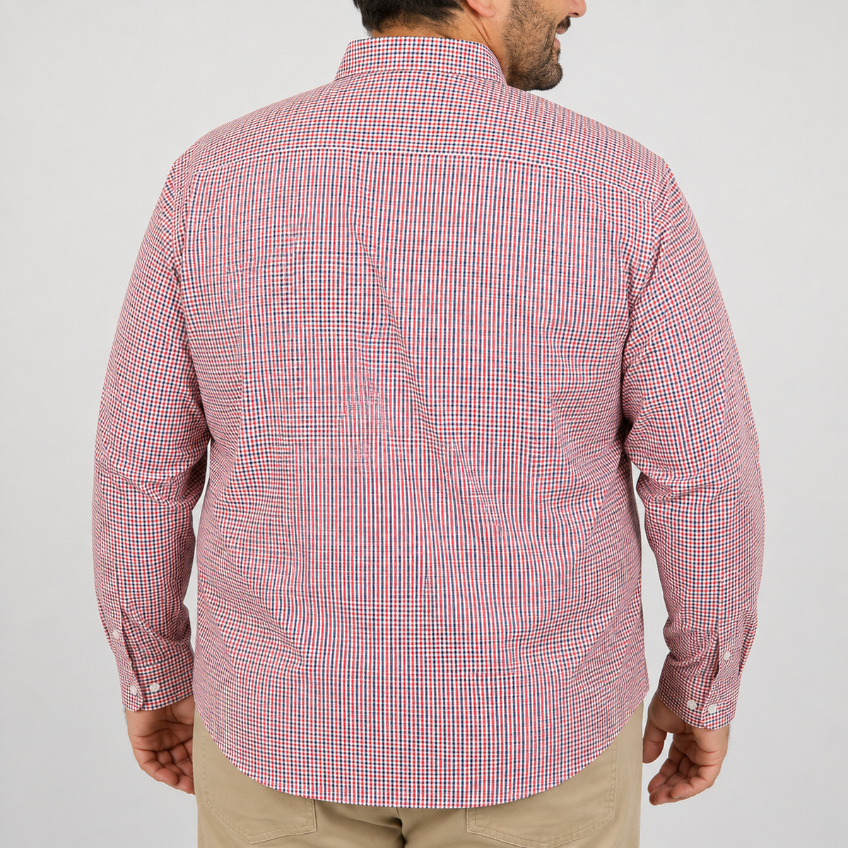 Camisa Cuadros Roja Manga Larga Talla Extra 100% Algodón 2211418
