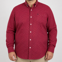 Camisa Cuadros Roja Manga Larga Talla Extra 100% Algodón 2212461
