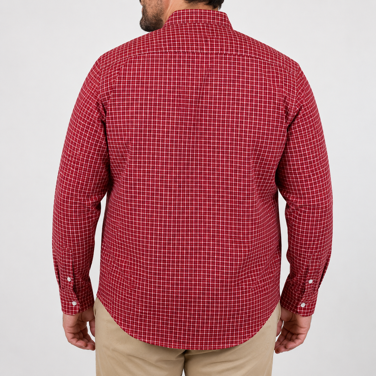 Camisa Cuadros Roja Manga Larga Talla Extra 100% Algodón 2212461