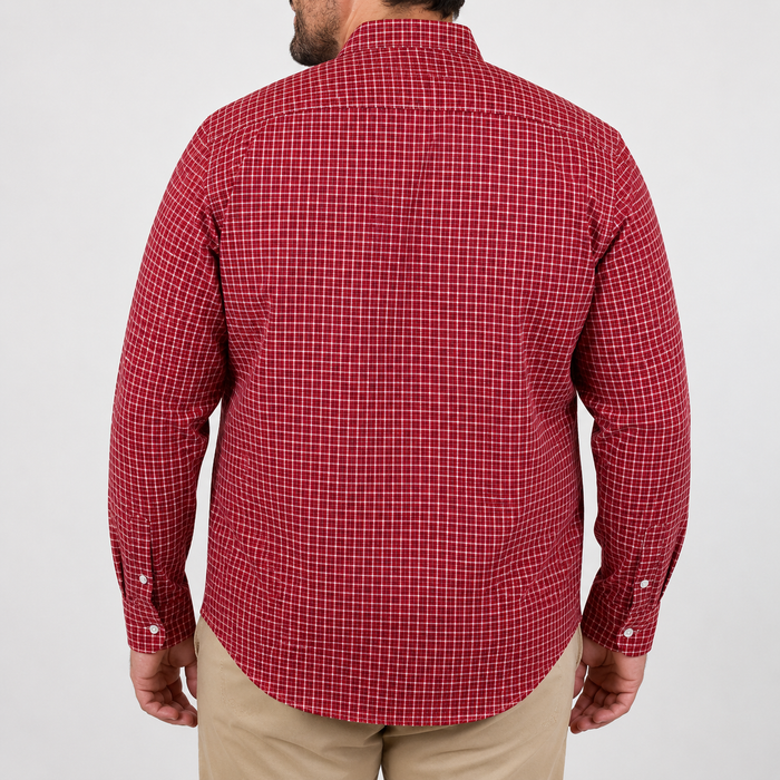 Camisa Cuadros Roja Manga Larga Talla Extra 100% Algodón 2212461