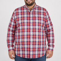 Camisa Cuadros Roja Manga Larga Talla Extra 100% Algodón 2305115