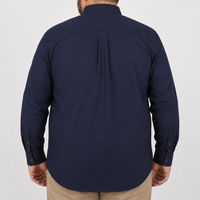 Camisa Estampada Azul Manga Larga Talla Extra 100% Algodón 2306003