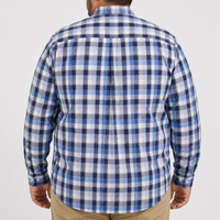 Camisa Cuadros Azul Manga Larga Talla Extra 100% Algodón 2306013