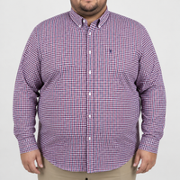 Camisa Cuadros Roja Manga Larga Talla Extra 100% Algodón 2501001