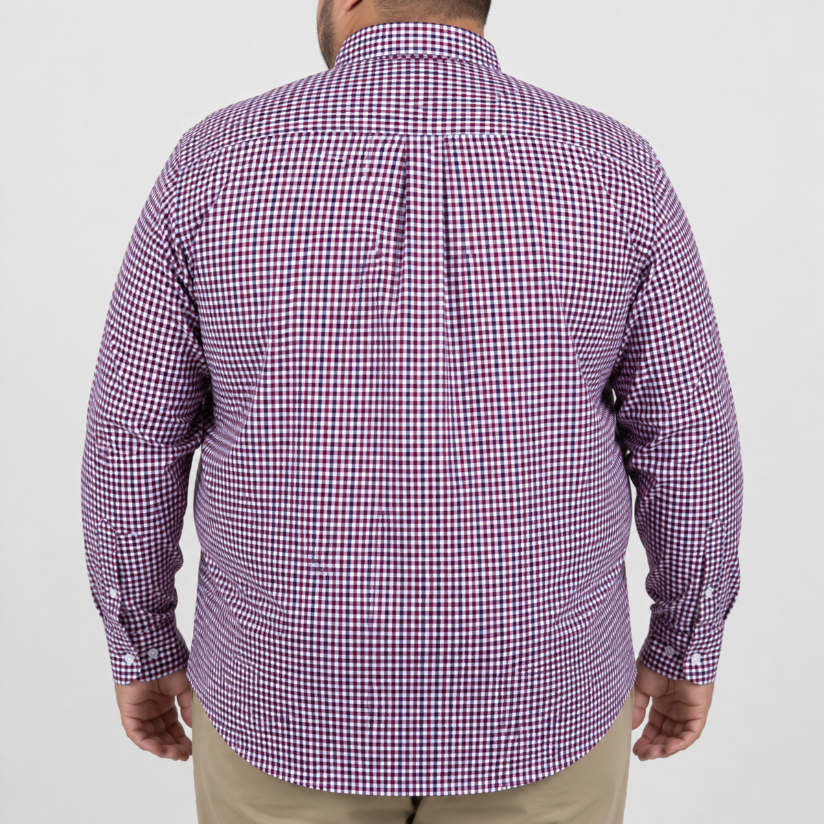 Camisa Cuadros Roja Manga Larga Talla Extra 100% Algodón 2501001
