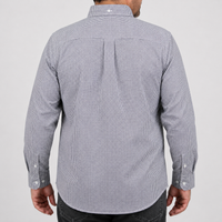Camisa Cuadros Negra Manga Larga 100% Algodón Talla Extra 2605067