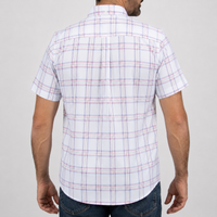 Camisa Cuadros Blanca Manga Corta 100% Algodón Talla Extra 2605086