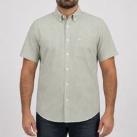 Camisa Cuadros Verde Manga Corta 100% Algodón Talla Extra 2605092