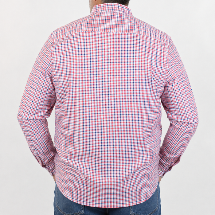 Camisa de Manga Larga Multicolor 100% Algodón para Hombre en Tallas Extras 2307027