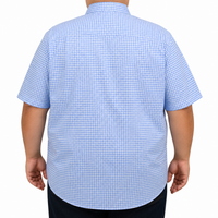 Camisa Cuadros Azul Manga Corta 100% Algodón Talla Extra 2615044