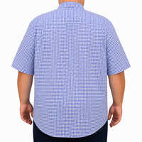 Camisa Cuadros Azul Manga Corta 100% Algodón Talla Extra 2615043