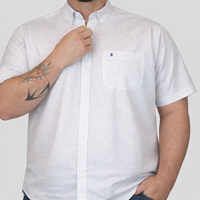 Camisa de Manga Corta Blanca con Estampado 100% Algodón para Hombre en Tallas Extras 2305181 - dioromx