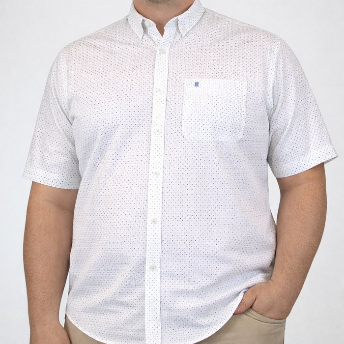 Camisa Manga Corta con Estampado 100% Algodón Talla Extra 2304109