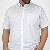Camisa Casual Blanca Estilo Estampado Manga Corta Talla Extra 2307036 - dioromx