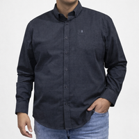Camisa de Pana Manga Larga Negra Para Caballero Talla Extra 2410230 - dioromx