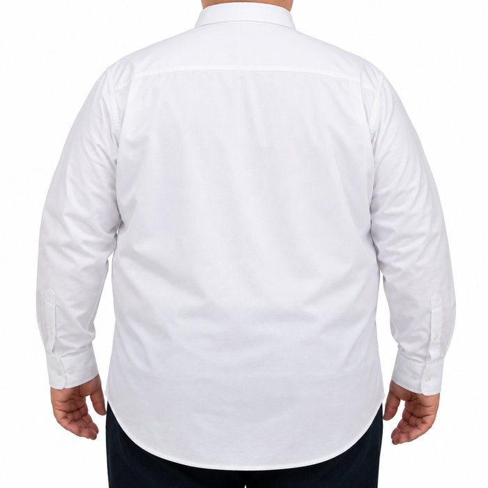 Camisa Blanca Lisa Manga Larga 100% Algodón Talla Extra 2615034