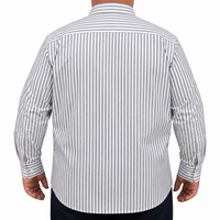 Camisa Rayas Gris Manga Larga 100% Algodón Talla Extra 2615038