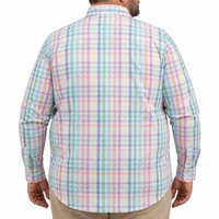 Camisa Cuadros Multicolor Manga Larga 100% Algodón Talla Extra 2608150