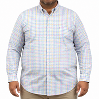 Camisa Cuadros Multicolor Manga Larga 100% Algodón Talla Extra 2608151