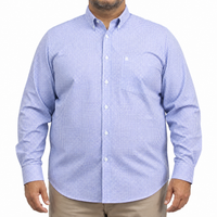 Camisa Cuadros Morado Manga Larga 100% Algodón Talla Extra 2607130