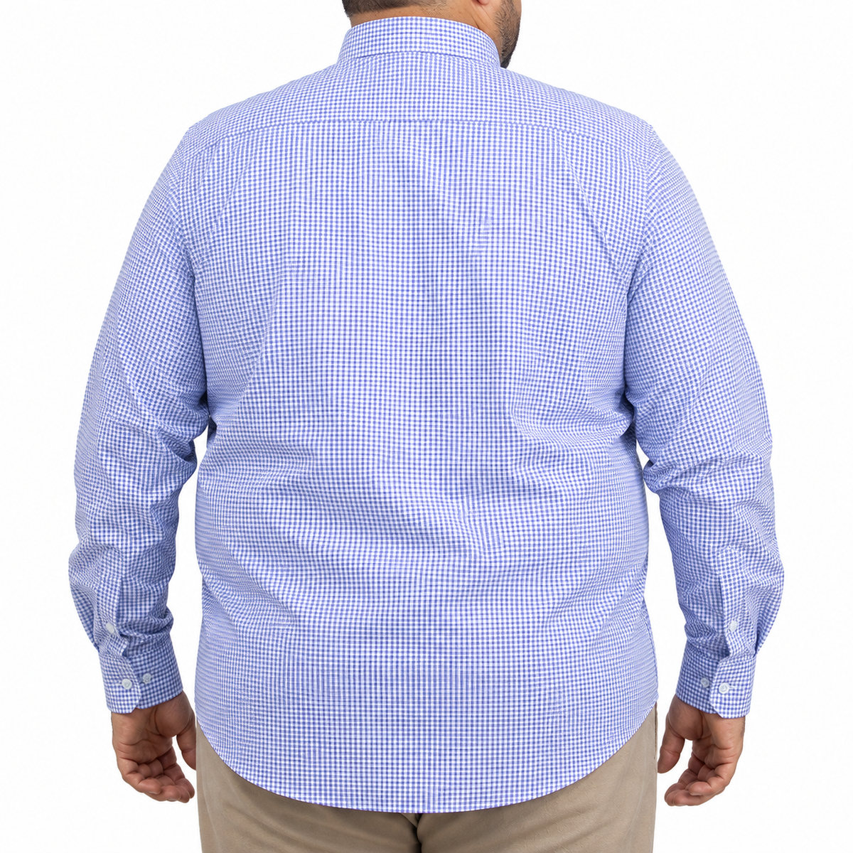 Camisa Cuadros Morado Manga Larga 100% Algodón Talla Extra 2607130