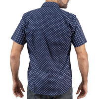 Camisa Estampada Azul Manga Corta 100% Algodón 2307275 - dioromx