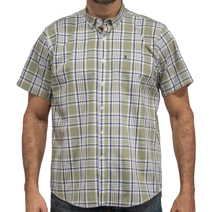 Camisa Cuadros Verde con Manga Corta 100% Algodón 2311605
