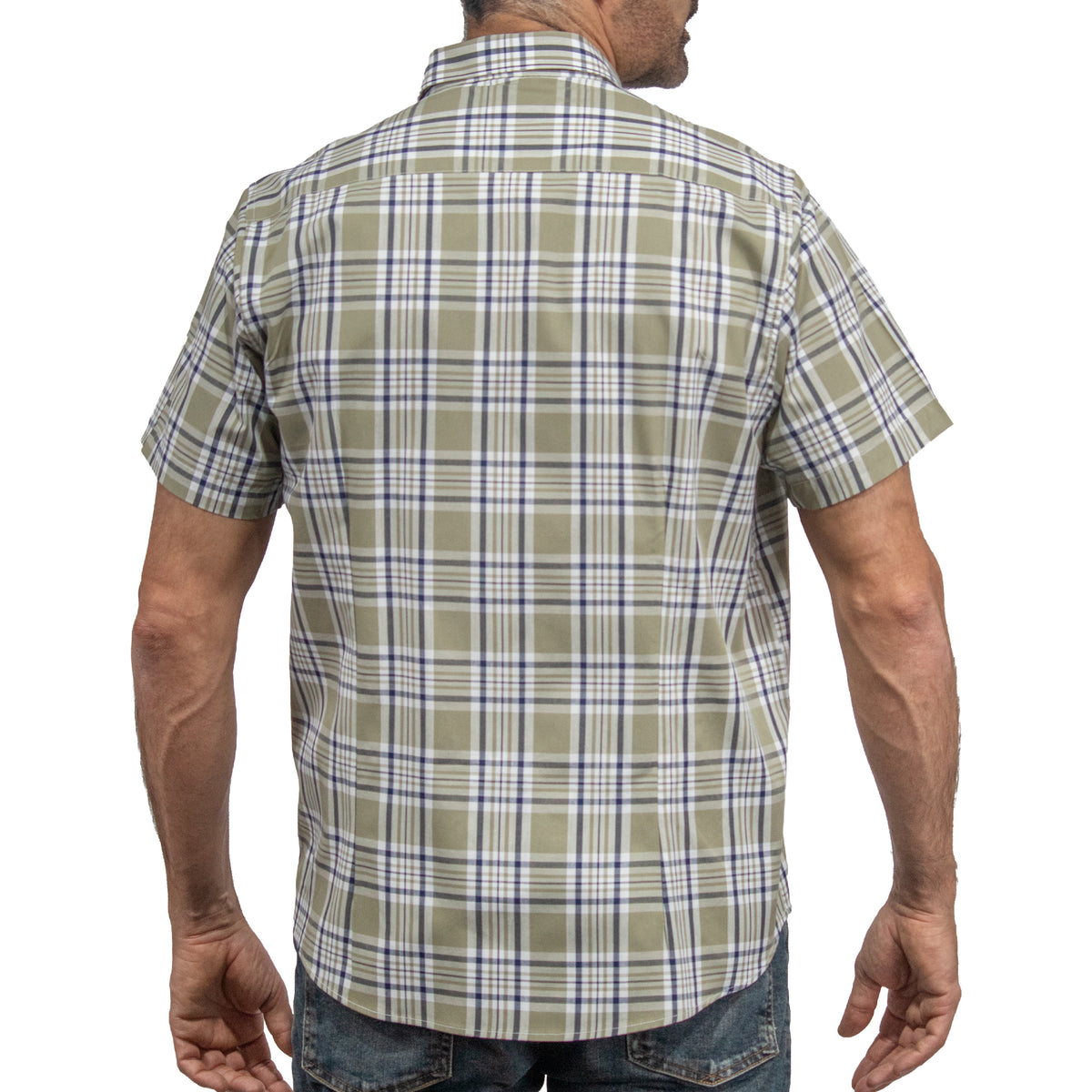 Camisa Cuadros Verde con Manga Corta 100% Algodón 2311605