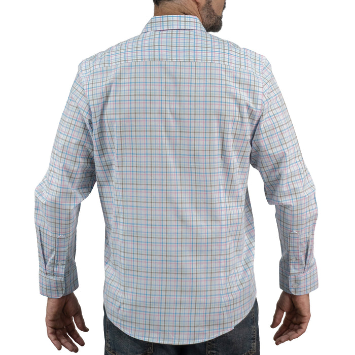 Camisa de Manga Larga Cuadros Azul 100% Algodón 2408034 - dioromx