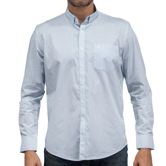 Camisa Azul Estampado de Manga Larga 2408063