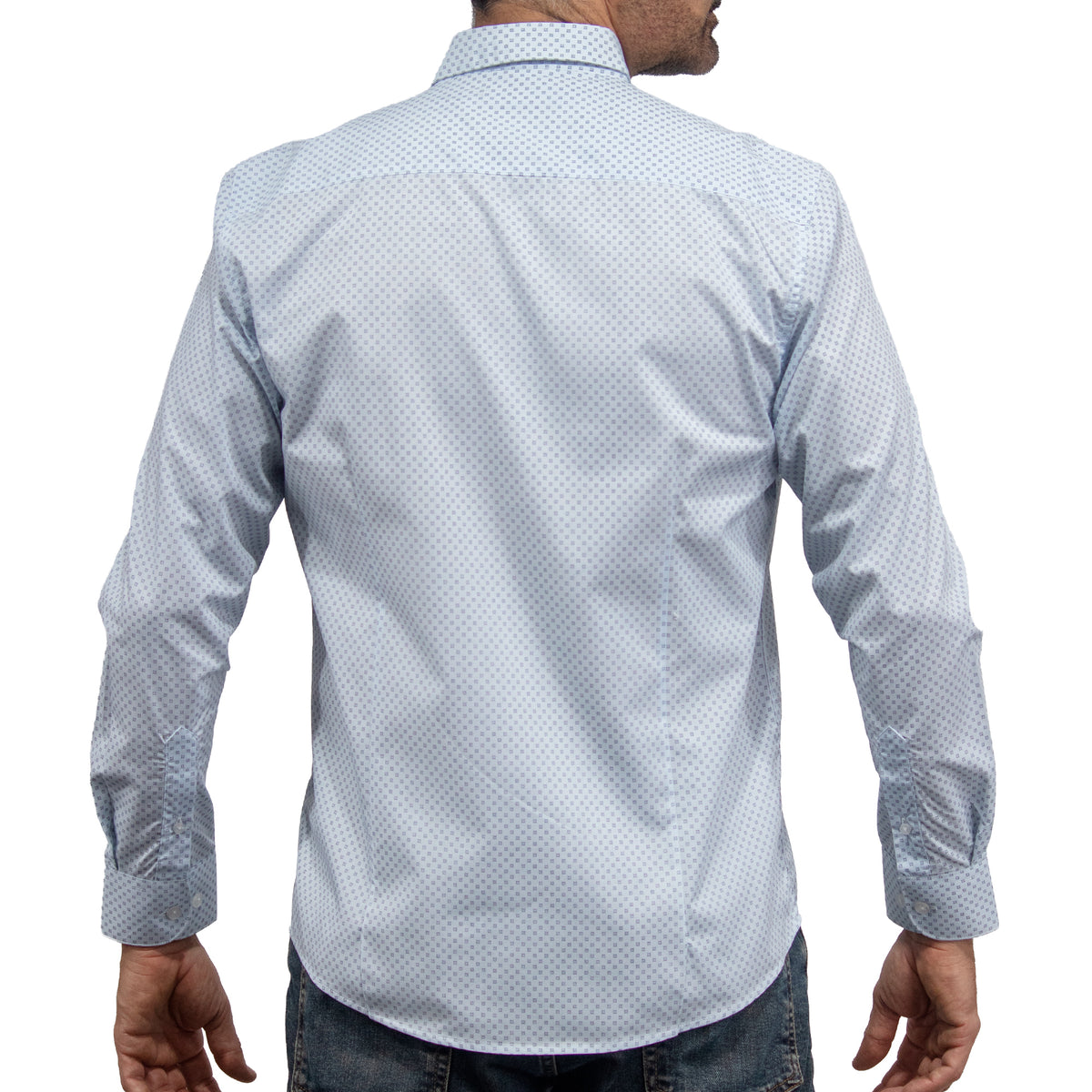 Camisa Azul Estampado de Manga Larga 2408063