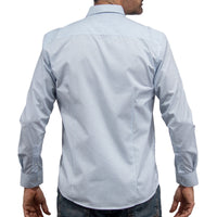 Camisa Azul Estampado de Manga Larga 2408063