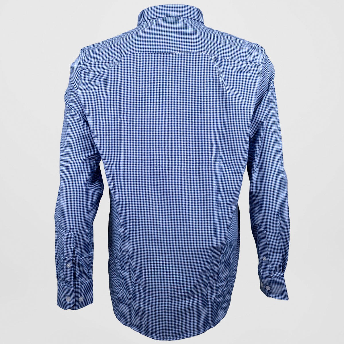 Camisa de Manga Larga Cuadros Azul 100% Algodón