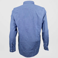 Camisa de Manga Larga Cuadros Azul 100% Algodón