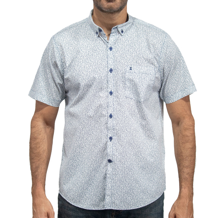Camisa Blanca Estampado con Manga Corta 100% Algodón 2409179