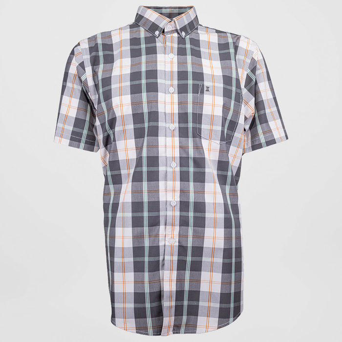 Camisa de Manga Corta para Caballero Cuadros Grises | Marca Dioro para Hombre