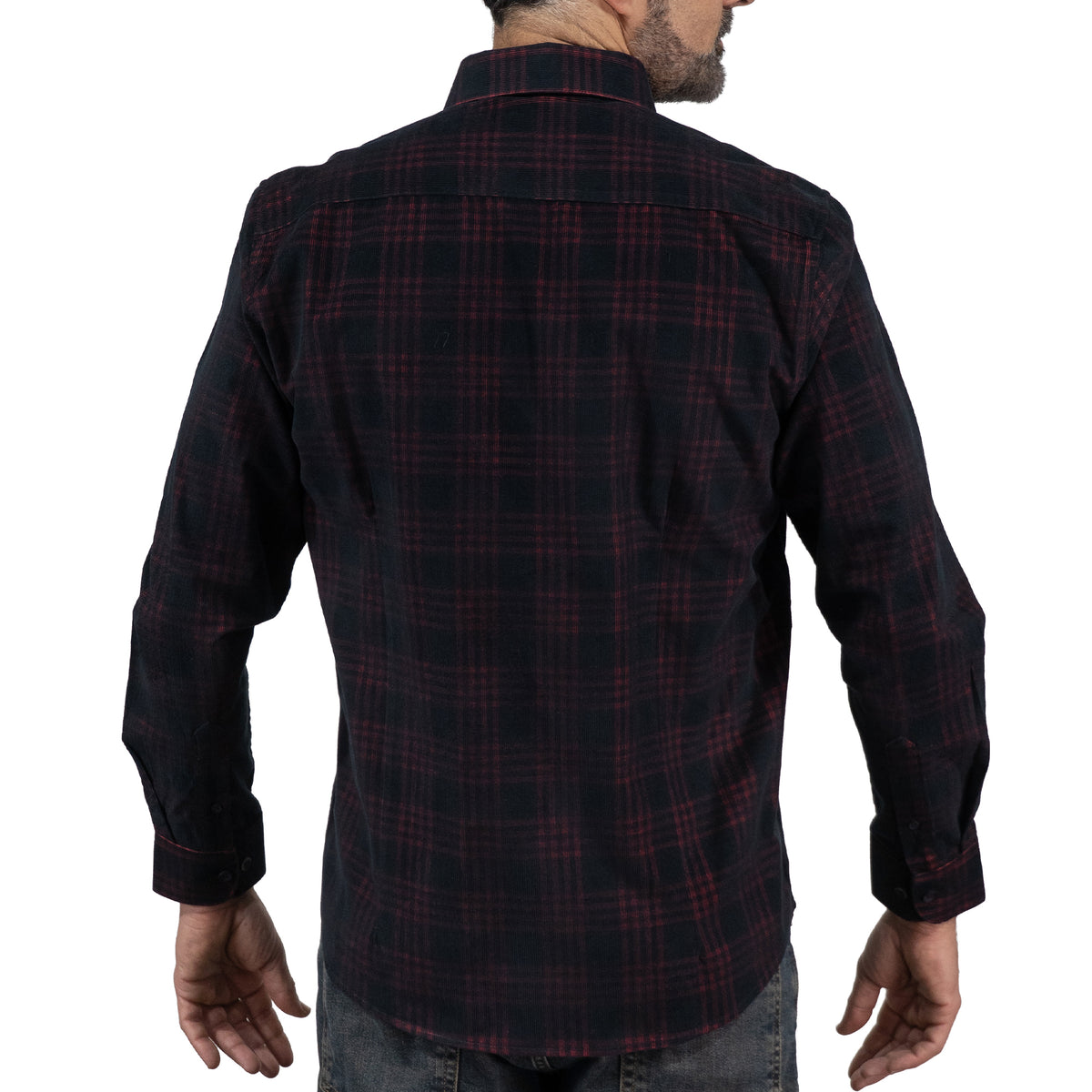 Camisa de Vestir Manga Larga Bicolor Estilo Cuadros de Pana 2410252 - dioromx