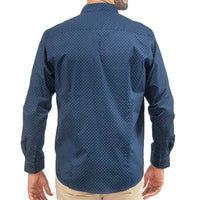Camisa Estampado Azul Manga Larga 100% Algodón 2416084