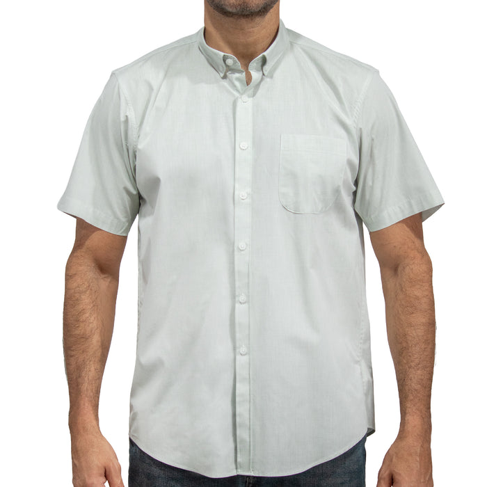 Camisa Verde Lisa Manga Corta 100% Algodón 2506119
