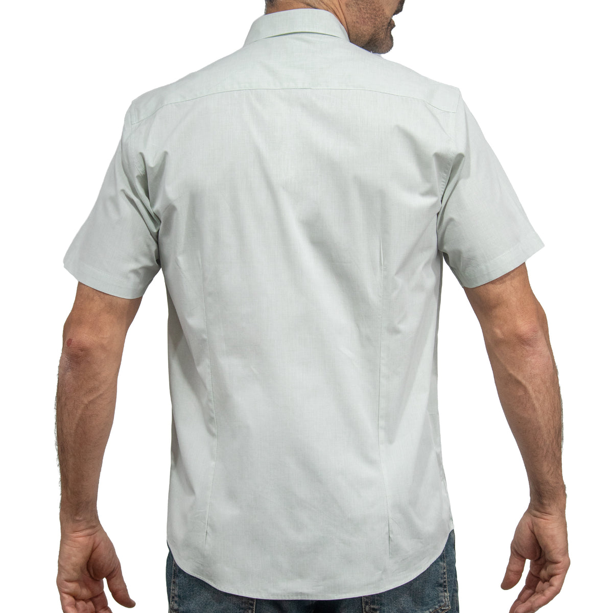 Camisa Verde Lisa Manga Corta 100% Algodón 2506119