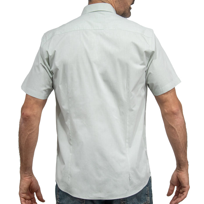 Camisa Verde Lisa Manga Corta 100% Algodón 2506119