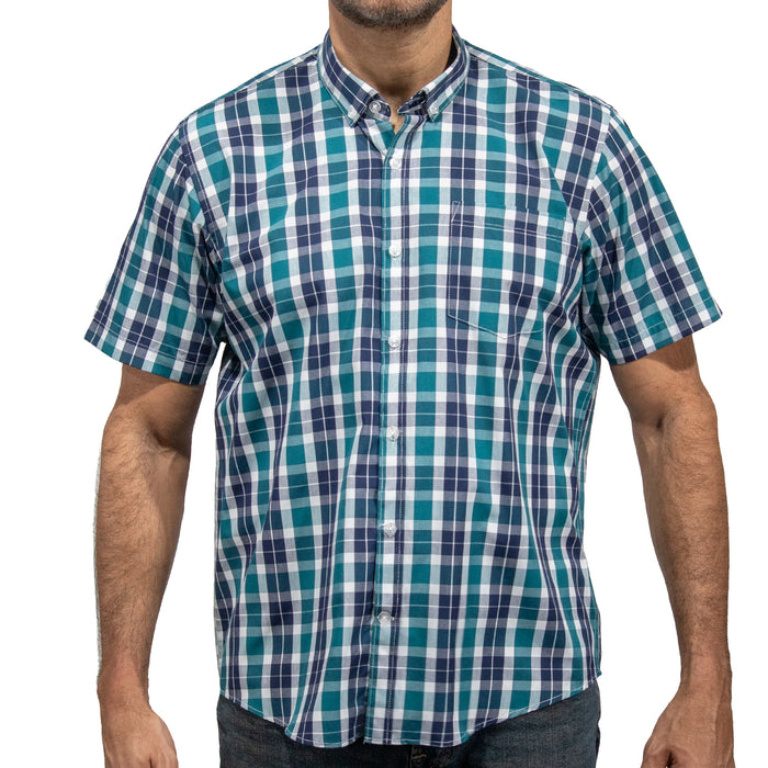 Camisa Cuadros Azul Manga Corta 2509206