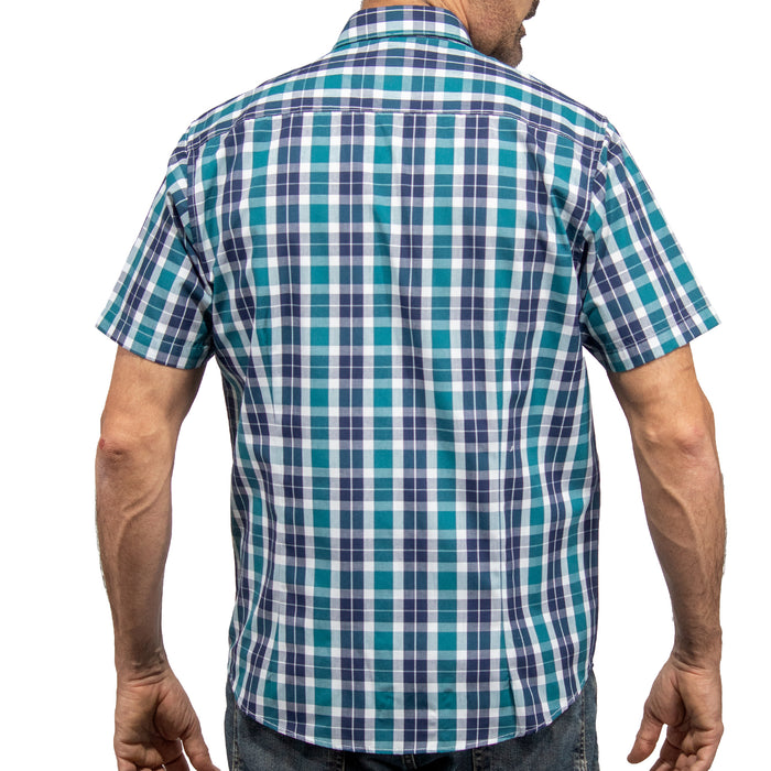 Camisa Cuadros Azul Manga Corta 2509206