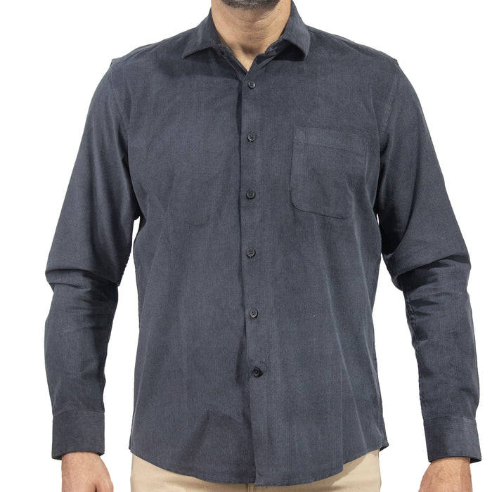 Camisa Pana Gris Manga Larga 100% Algodón 2510224