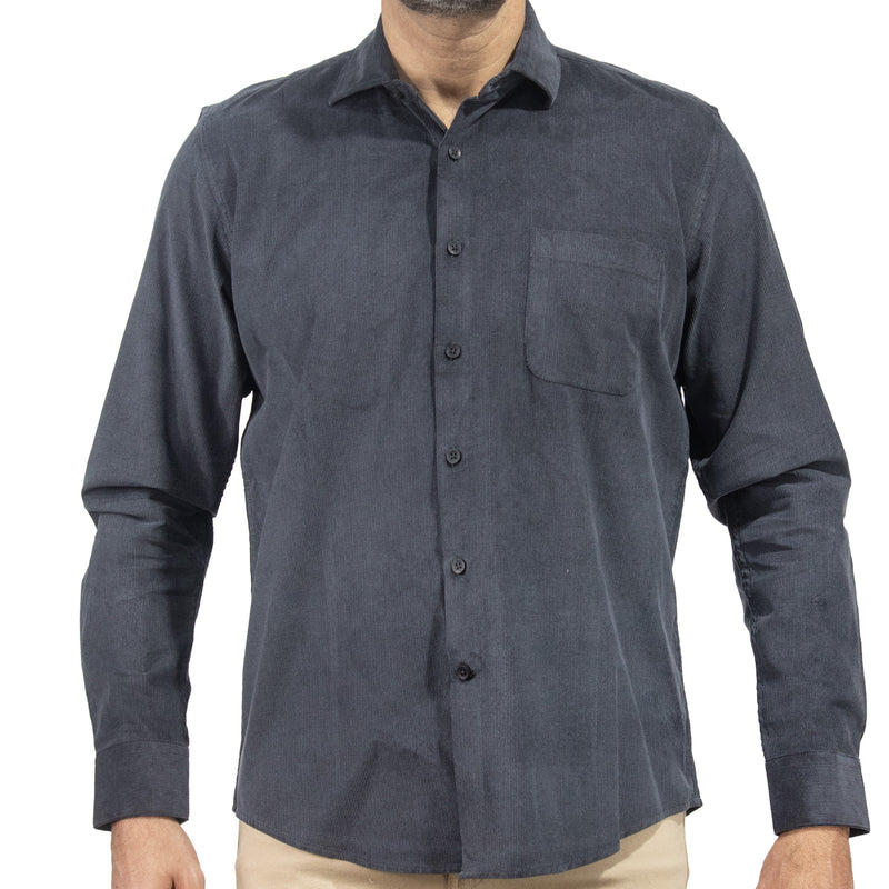 Camisa Pana Gris Manga Larga 100% Algodón 2510224
