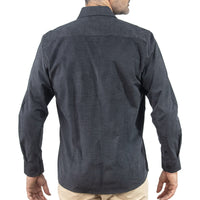 Camisa de Pana Lisa Azul Manga Larga 100% Algodón 2510228