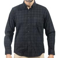 Camisa de Pana Cuadros Gris Manga Larga 100% Algodón 2510234