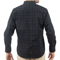 Camisa de Pana Cuadros Gris Manga Larga 100% Algodón 2510234